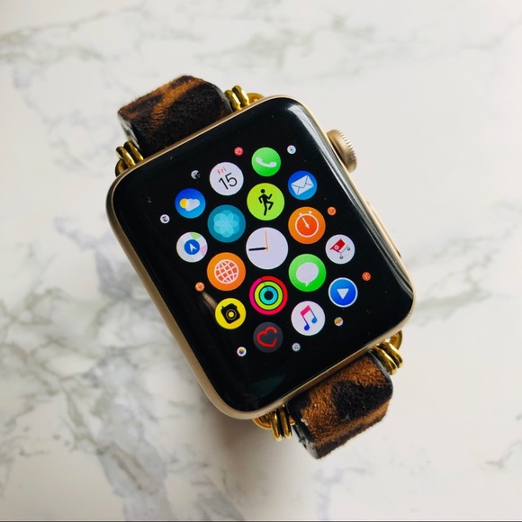 {MARJORIE} leather leopard Apple Watch Band strap - Picture 3 of 6